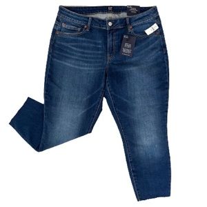 NWT GAP PLUS SIZE VINTAGE CURVY SKINNY ANKLE RAW HEM JEANS SIZE 16